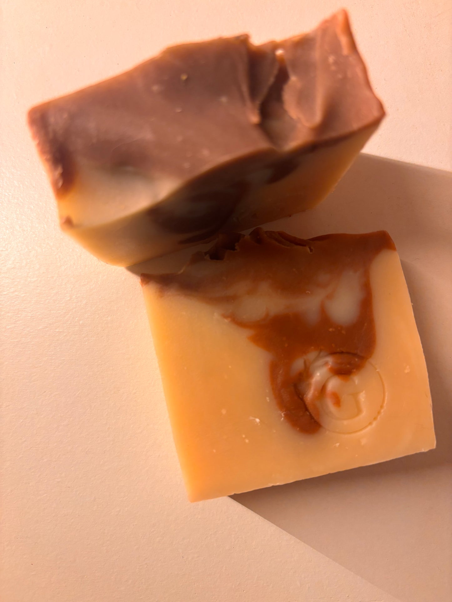 Handmade cold processed soap made of saponified vegetable oils and Rhassoul clay by Gaia and You