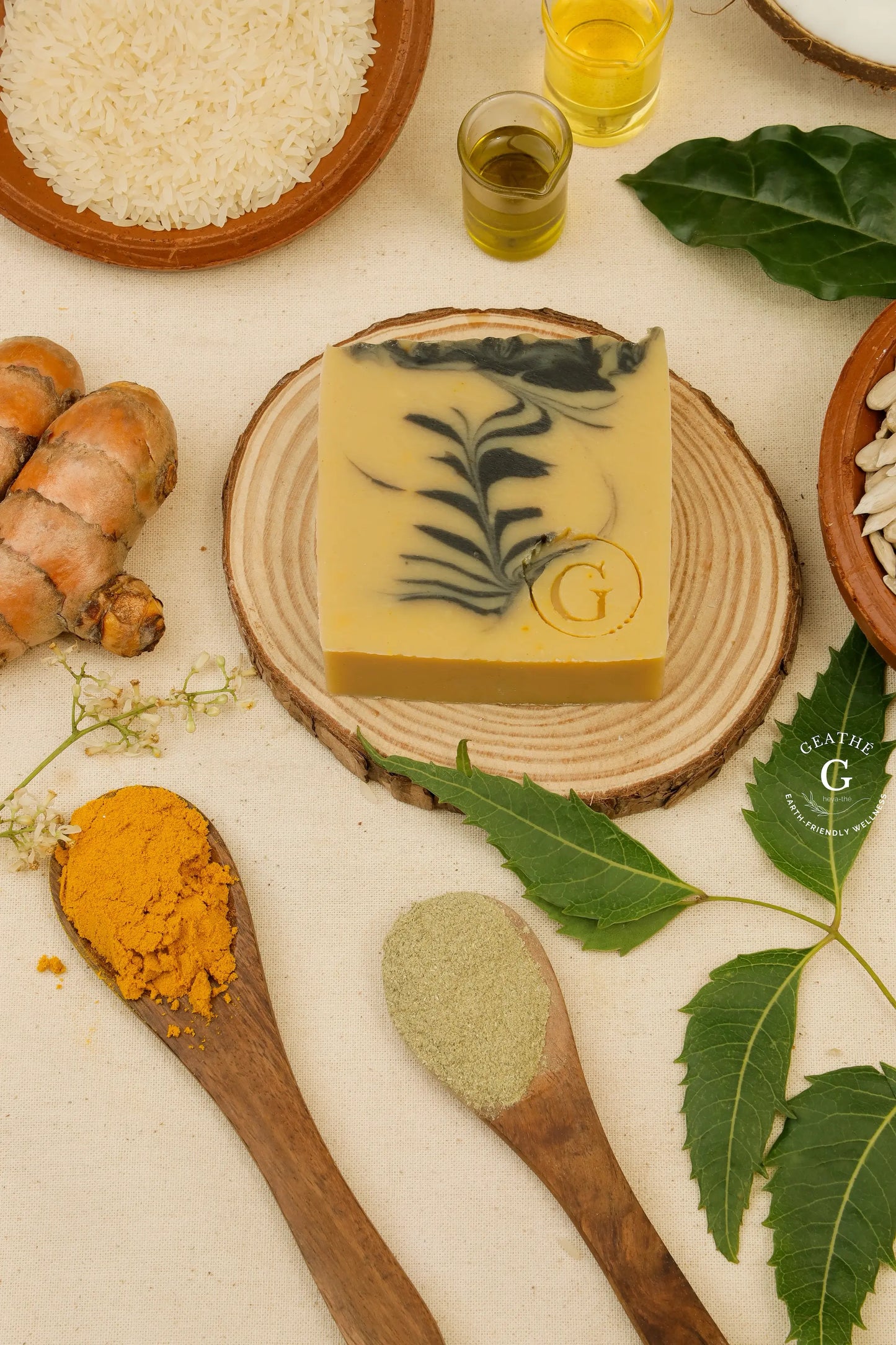 Golden Glow Handmade Soap Bar -With Wild turmeric neem and nettle