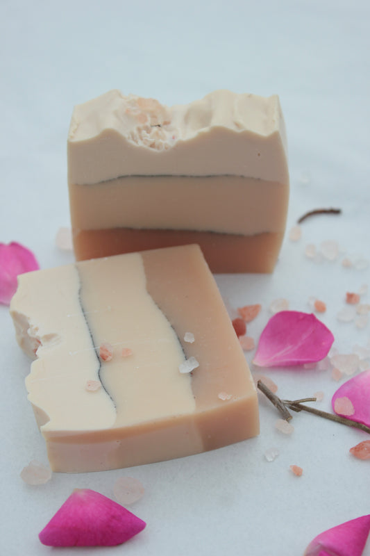 Handmade cold processed soap made of French Rose clay by Gaia and You