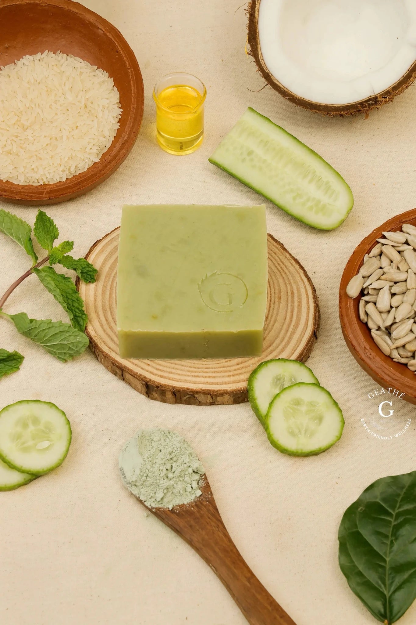 Clay & Cucumber Hand made Soap Bar